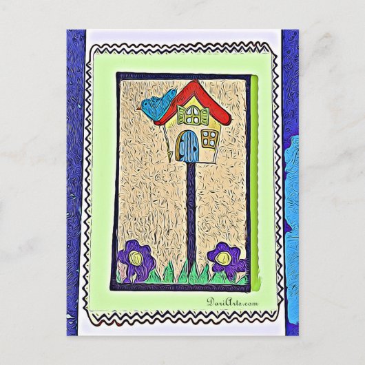 Briefkaart van vogelpest, vogelpest en Vloeibare c (Voorkant)