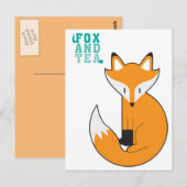 Briefkaart van vos en thee - N.1 (Voorkant / Achterkant)