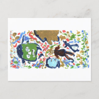 Briefkaart van vreemde mensen