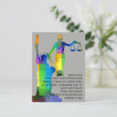 Briefkaart van vrijheid en rechtvaardigheid (Staand voorkant)