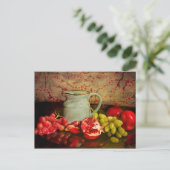 Briefkaart van vruchten en pitcher (Staand voorkant)