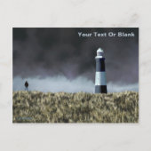 Briefkaart van vuurtoren met scheurpunt (Voorkant)