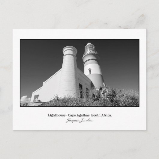 Briefkaart van vuurtoren van Cape Agulhas (Voorkant)