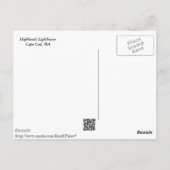 Briefkaart van vuurtoren van de Kaapverdische Zee (Achterkant)