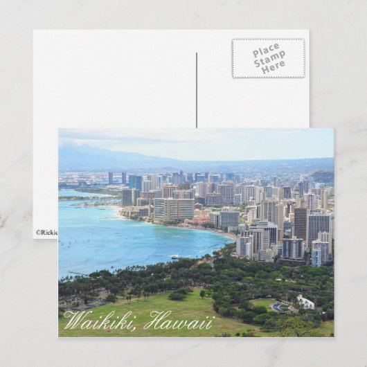 Briefkaart van Waikiki (Voorkant / Achterkant)