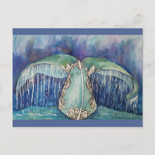 briefkaart van walvisstaart (Voorkant)