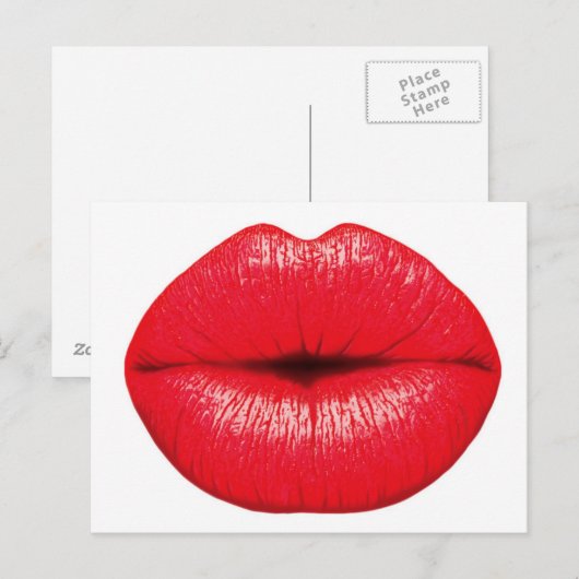 Briefkaart van warme lippen (Voorkant / Achterkant)