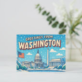 BRIEFKAART VAN WASHINGTON (Staand voorkant)