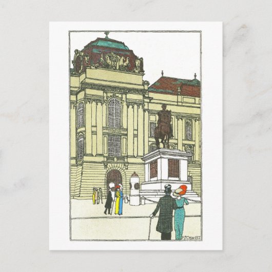 Briefkaart van Wenen Josefsplatz (Voorkant)