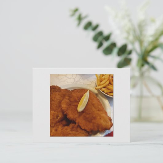 Briefkaart van Wenen-Schnitzel (Staand voorkant)