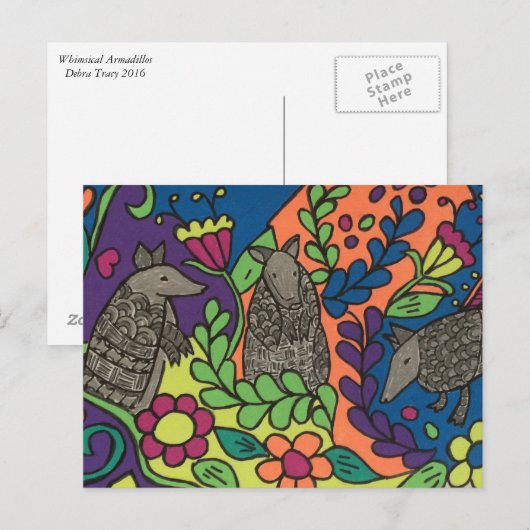 Briefkaart van Whimsical Armadillos (Voorkant / Achterkant)