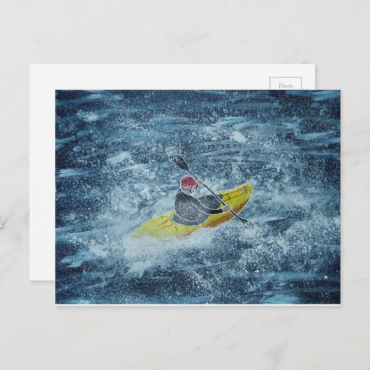 Briefkaart van Whitewater kayaking (Voorkant / Achterkant)