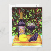 Briefkaart van wijn en kaas (Voorkant / Achterkant)