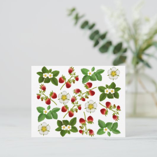 Briefkaart van wilde aardbeien (Staand voorkant)