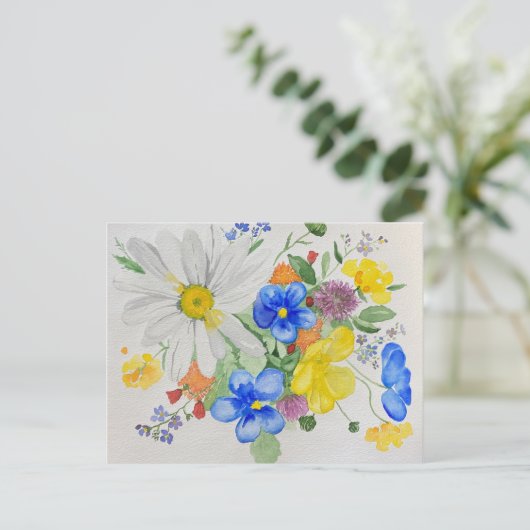 briefkaart van wilde bloemen (Staand voorkant)