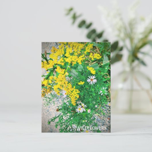 Briefkaart van wilde bloemen (Staand voorkant)