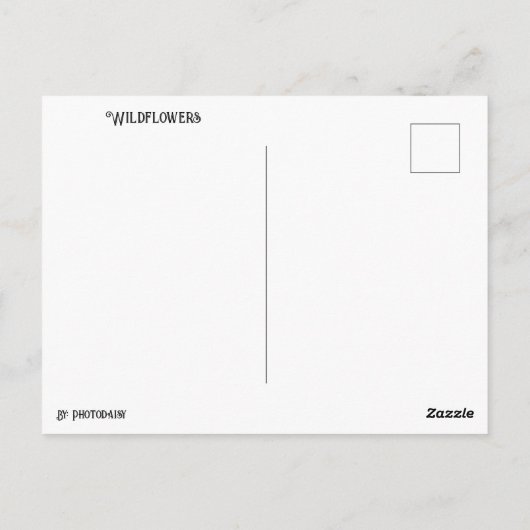 Briefkaart van wilde bloemen (Achterkant)