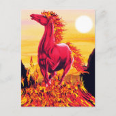 Briefkaart van wilde vuurpaarden (Voorkant)