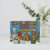 BRIEFKAART VAN WISCONSIN (Staand voorkant)