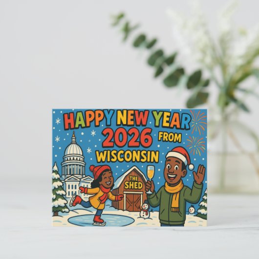 BRIEFKAART VAN WISCONSIN (Staand voorkant)