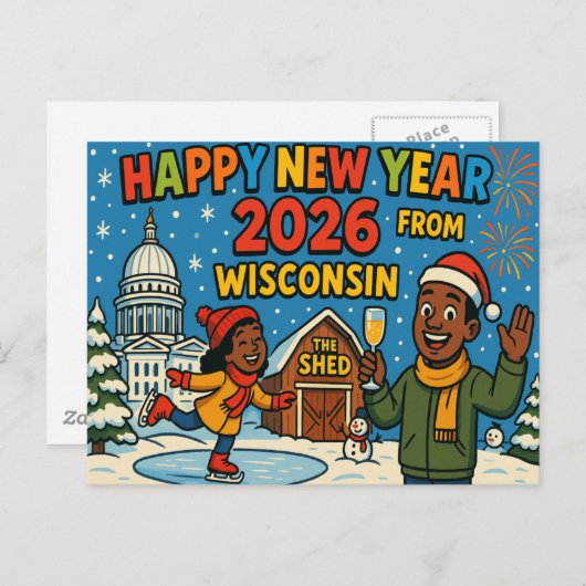 BRIEFKAART VAN WISCONSIN (Voorkant / Achterkant)