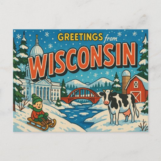 BRIEFKAART VAN WISCONSIN (Voorkant)