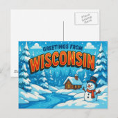 BRIEFKAART VAN WISCONSIN (Voorkant / Achterkant)