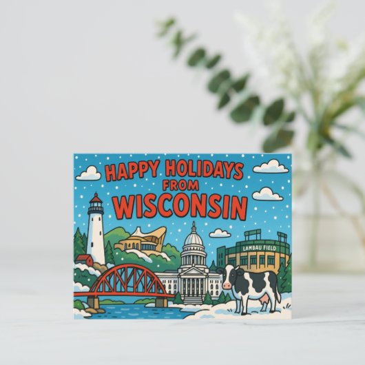 BRIEFKAART VAN WISCONSIN (Staand voorkant)