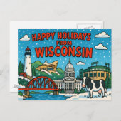 BRIEFKAART VAN WISCONSIN (Voorkant / Achterkant)