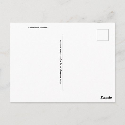 Briefkaart van Wisconsin - Copper Herfsten, Wiscon (Achterkant)