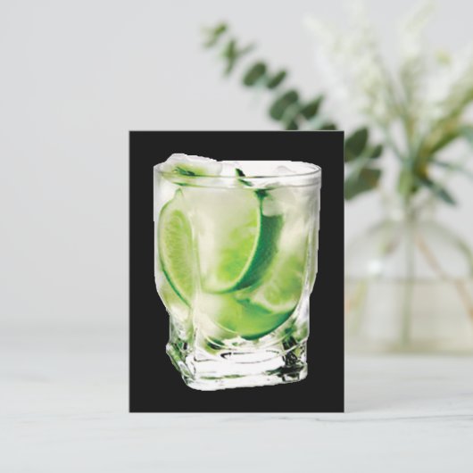 Briefkaart van wodka-Limoen (Staand voorkant)