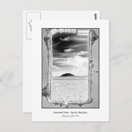 Briefkaart van woestijnlandschap uitzicht door ven (Voorkant / Achterkant)