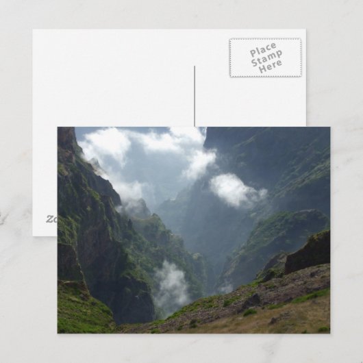 Briefkaart van wolken en bergen (Voorkant / Achterkant)