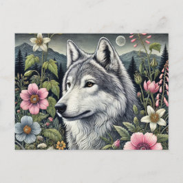 Briefkaart van Woodland Wolf | Majestic Forest Wol