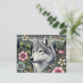 Briefkaart van Woodland Wolf | Majestic Forest Wol (Staand voorkant)
