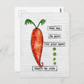 Briefkaart van wortelen - grappige groenten - dus  (Voorkant / Achterkant)