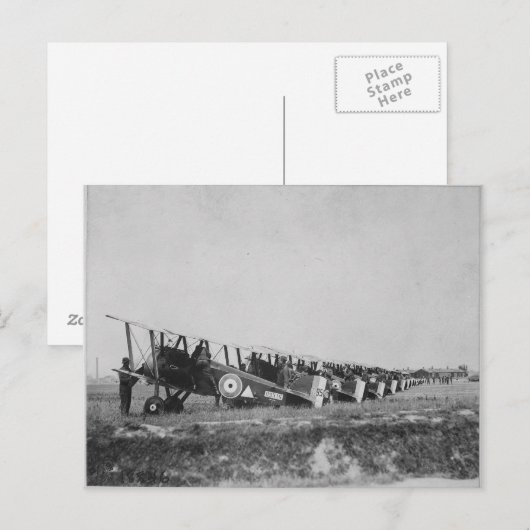 Briefkaart van WWI-vliegtuigen (Voorkant / Achterkant)