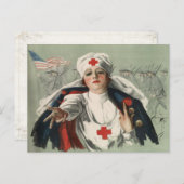 Briefkaart van WWII met American Red Cross Print (Voorkant / Achterkant)
