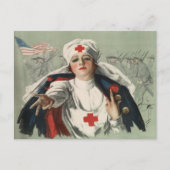 Briefkaart van WWII met American Red Cross Print (Voorkant)
