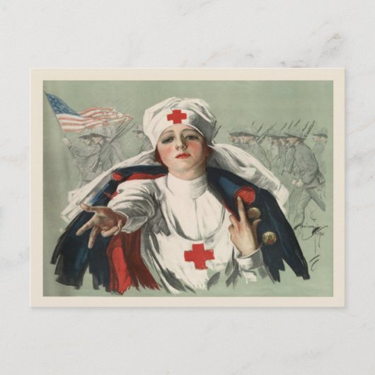 Briefkaart van WWII met American Red Cross Print (Voorkant)
