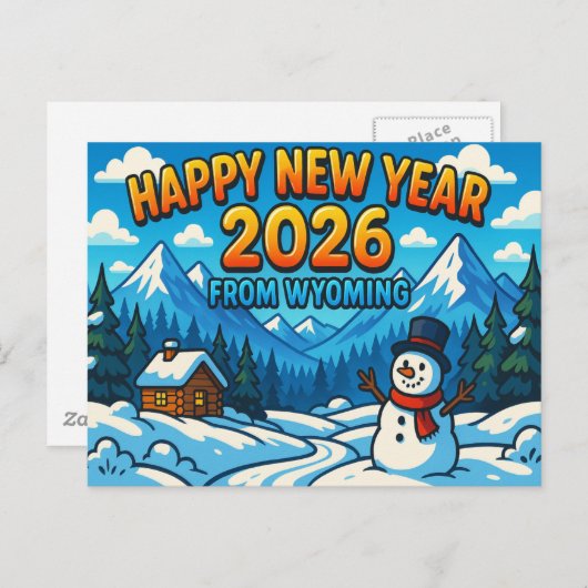 BRIEFKAART VAN WYOMING (Voorkant / Achterkant)