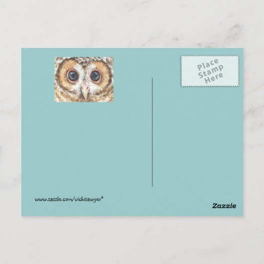 Briefkaart van zaan (owlet w jack pine) (Achterkant)