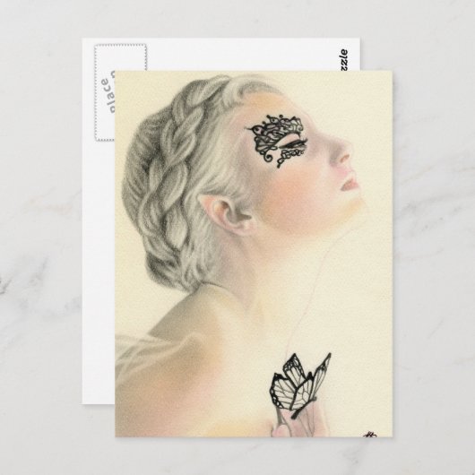 Briefkaart van zachte vlinder (Voorkant / Achterkant)