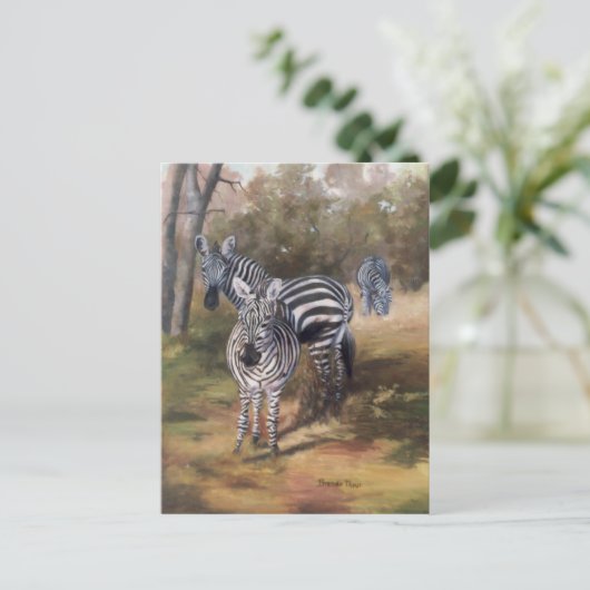 Briefkaart van Zebras (Staand voorkant)
