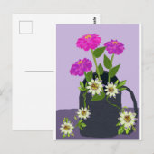 Briefkaart van zink- en passiesbloemen (Voorkant / Achterkant)