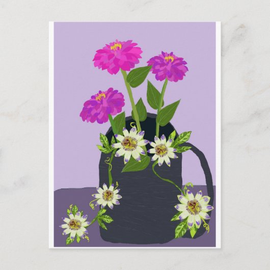 Briefkaart van zink- en passiesbloemen (Voorkant)