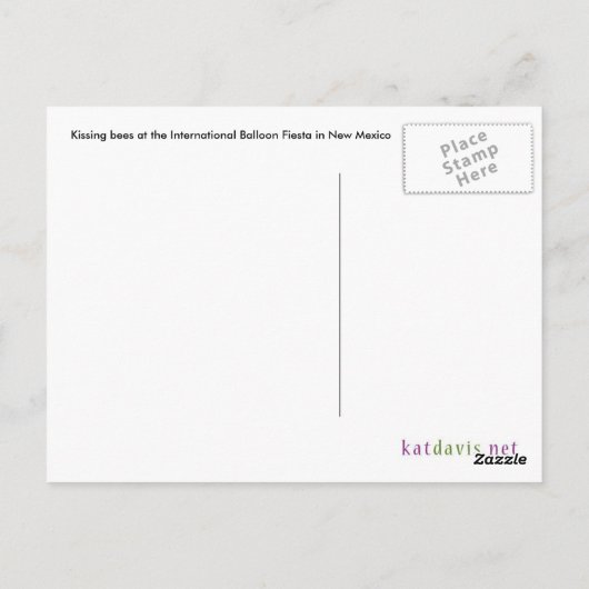 Briefkaart van zoende bijen (Achterkant)