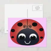 Briefkaart van zoete Ladybug (Voorkant / Achterkant)