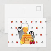 Briefkaart van zoete pinguïns (Voorkant / Achterkant)