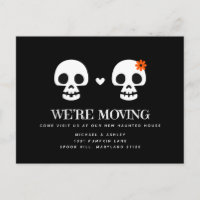 Briefkaart van zoete Skulls Moving Announcement